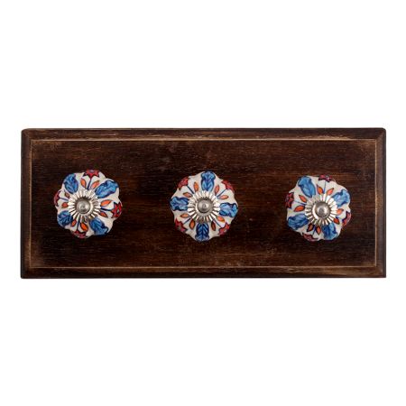 Blue Ocean Ceramic Wooden Hooks